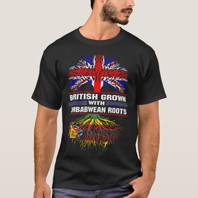 British Grown with Zimbabwe Roots T Shirt (Framsida)