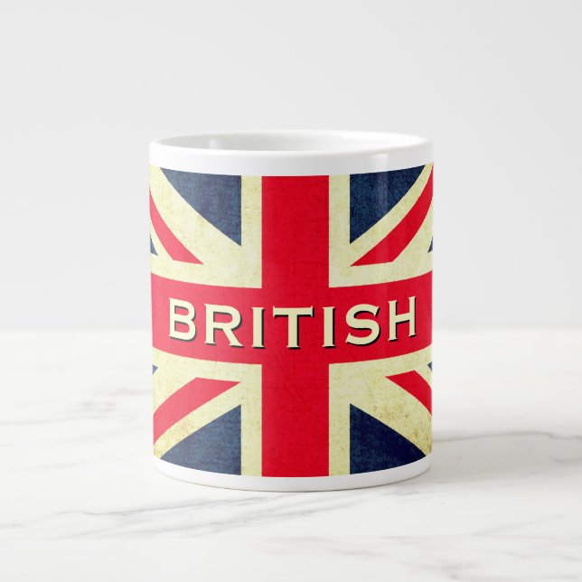 British Grunge Union Jack Jumbo Tea Mugg (Framsidan)