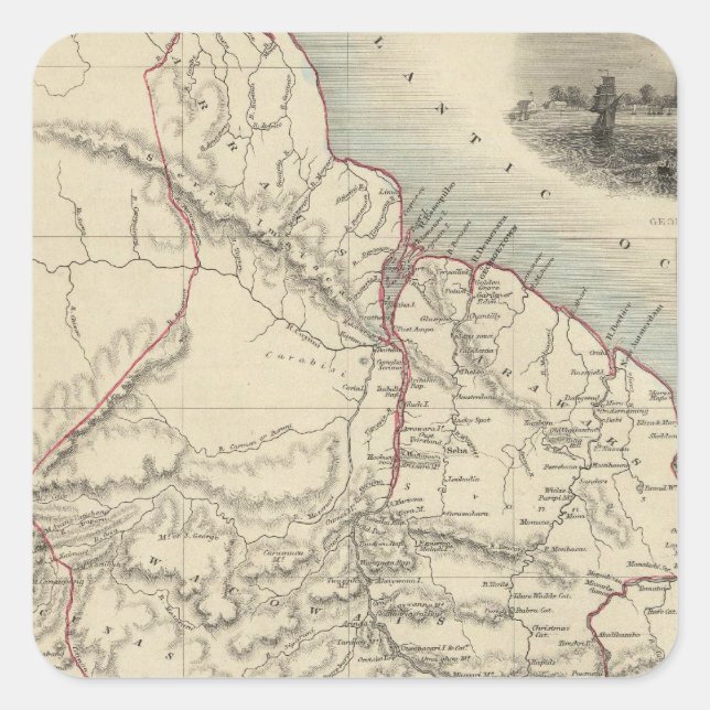 British Guayana Fyrkantigt Klistermärke (Framsida)