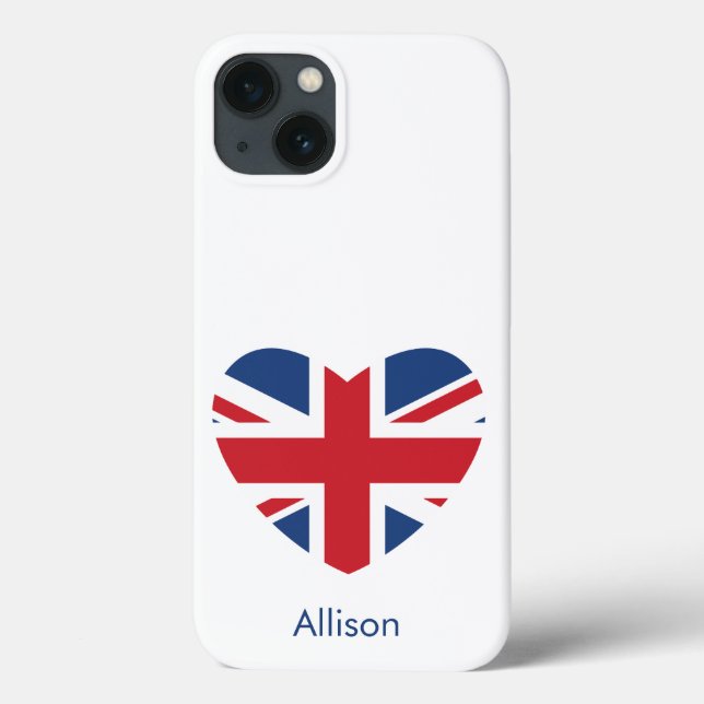 British Heart - Union Jack Flagga - Personlig (Baksida)