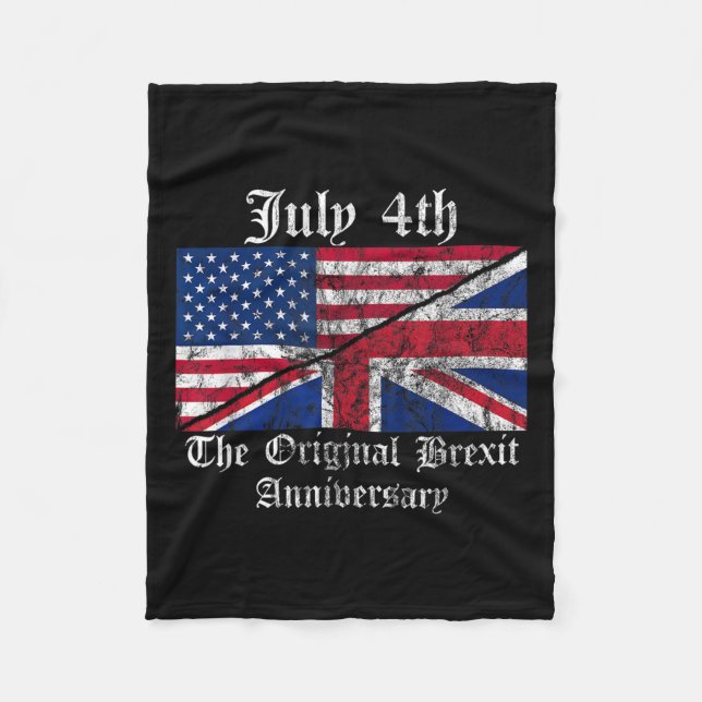 British Humor 4:e juli Pun Joke Quote Fleecefilt (Framsidan)