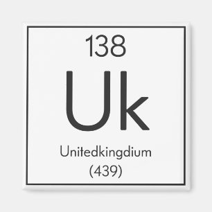 British Inslag ’Unitedkingdium’ Funny Chemistry Magnet