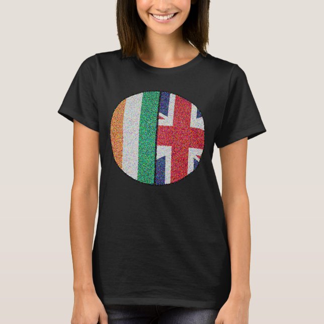 British Irish Flagga Circle Underbar Britain & Ire T Shirt (Framsida)