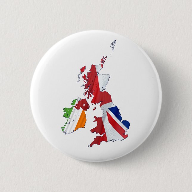BRITISH ISLES KARTA OCH FLAGGOR KNAPP (Framsida)
