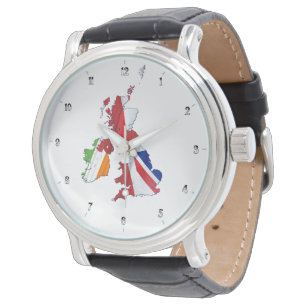 BRITISH ISLES KARTA OCH FLAGGOR WATCH ARMBANDSUR