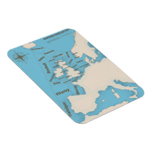 British Isles Shipping Forecast in färg Magnet