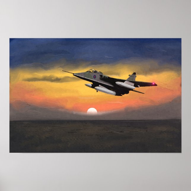 British Jaguar Jet Fighter 1984 Europe. Poster (Framsidan)