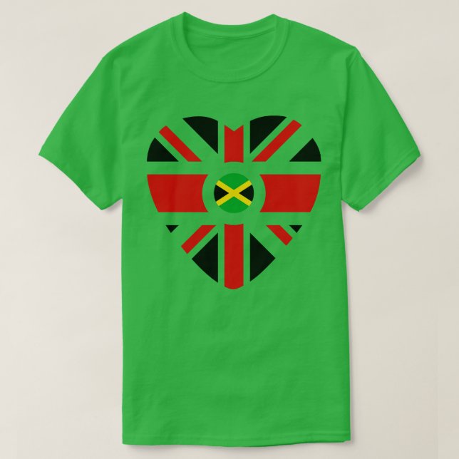 British Jamaican Multinational Patriot Flagga Hear T Shirt (Design framsida)