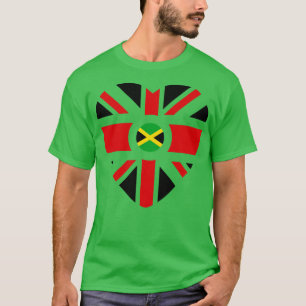British Jamaican Multinational Patriot Flagga Hear T Shirt
