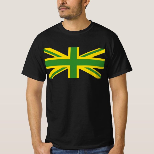 British - Jamaican Union Jack Flag  T Shirt (Framsida)
