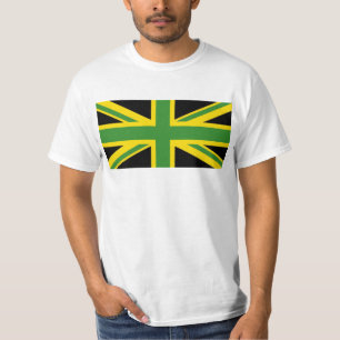 British - Jamaican Union Jack Flagga  T Shirt