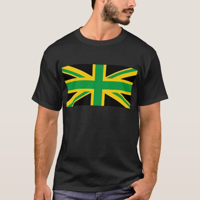 British - Jamaican Union Jack T-shirt (Framsida)