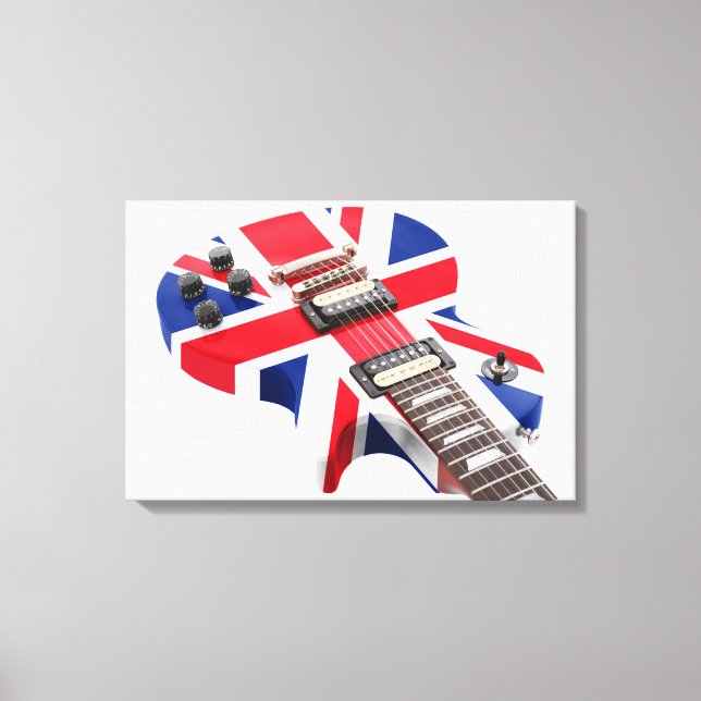 BRITISH KOMMER MED GUITAR 16 x 24 Canvastryck (Framsida)