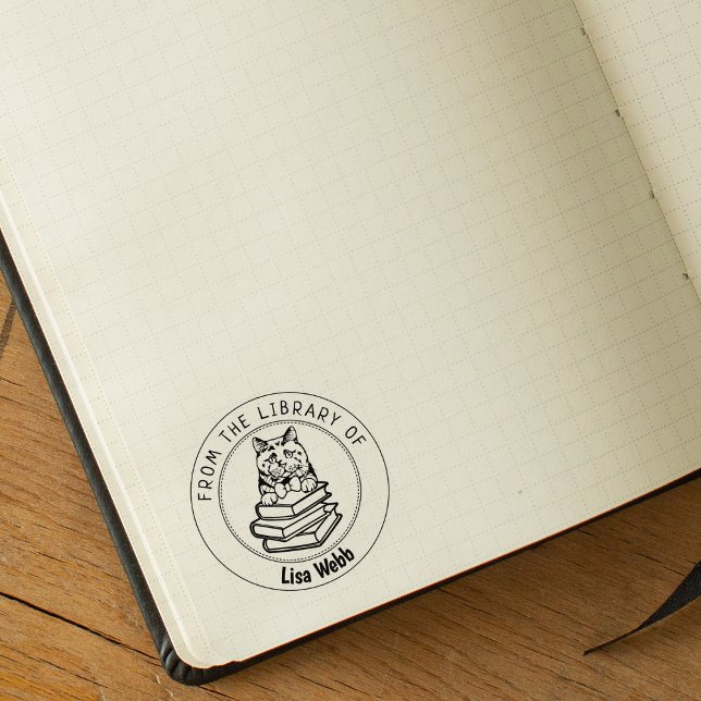 British Kort Hair Cat, Bok från Bibliotek Stämpel (Skapare uppladdad)