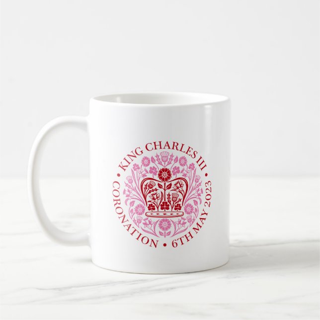 British Kung III Charles Memorabilia Coronation Kaffemugg (Vänster)