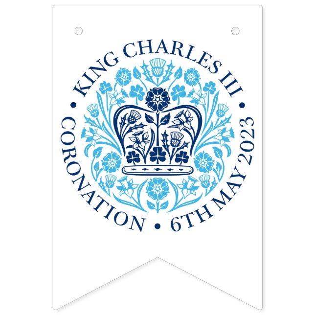 British Kung III Charles Memorabilia Coronation Vimplar (Andra flaggan)