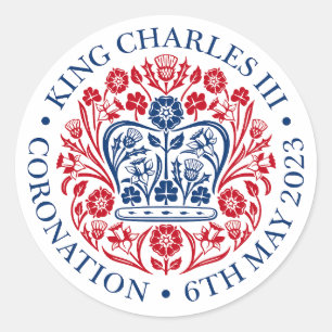 British Kung III Charles Memorabilia Kung Runt Klistermärke