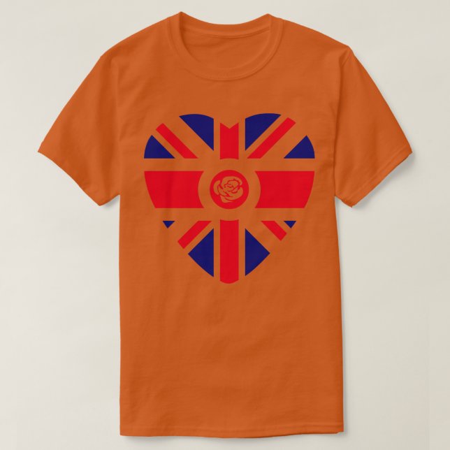 British Labour Multinational Patriot Flagga Heart T Shirt (Design framsida)