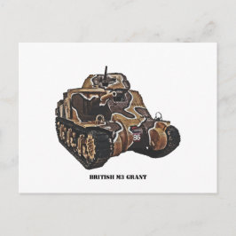British M3 Grant Tank Vykort