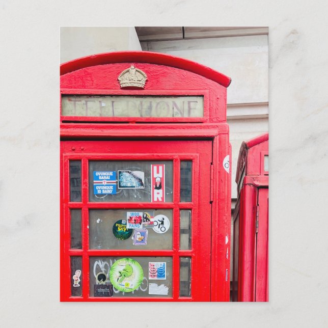 British Mobil Box Postcard, London England Postca Vykort (Framsida)