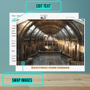 British Natural History Museum i London England Vykort