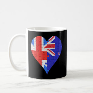 British New Zealander Flagga Heart Kaffemugg