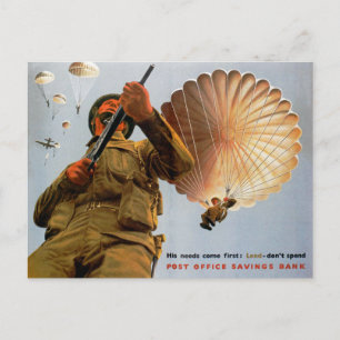 British Paratrooper ~ Hans Needs Kom First Vykort