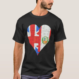 British Peruvian Flagga Heart T Shirt