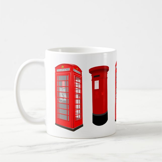 British Phone Booth & Post Box Mug Kaffemugg (Vänster)