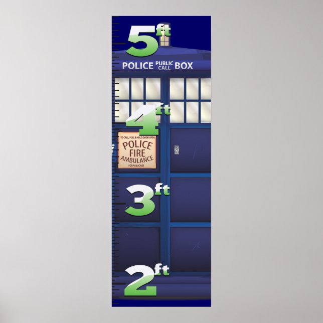 British Police Box Growth Chart. Poster (Framsidan)