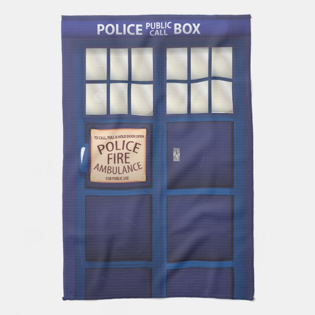 British Police Box Kökshandduk (Vertikal)