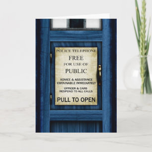 British Police Call Box Sign Hälsning Card 2 Kort