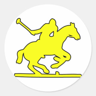 British Polo Sport Horse Player Silhouette Ponies Runt Klistermärke