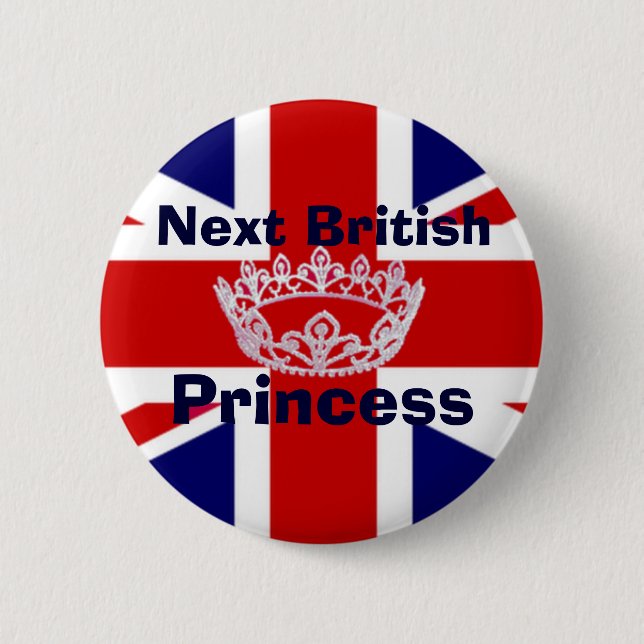 British Princess Krona Pin Button Knapp (Framsida)