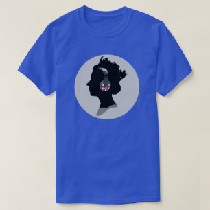 BRITISH QUEEN MED UTFORMNING AV HEADPHONES T SHIRT