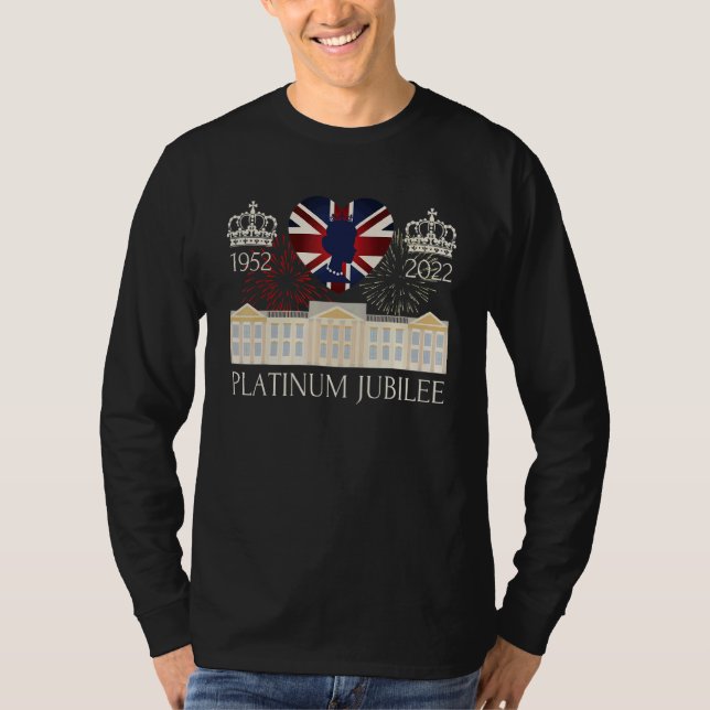 British Queen Monarchy Platinum Jubilee 70th Anniv T Shirt (Framsida)