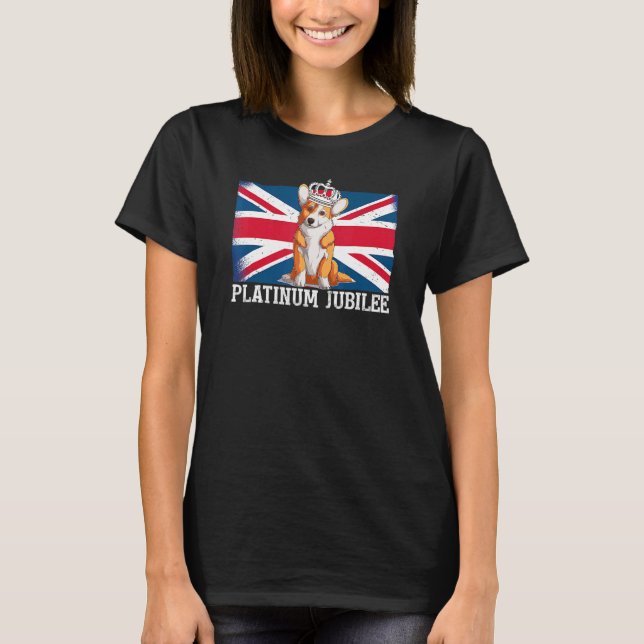 British Queen Monarchy Platinum Jubilee 70th Anniv T Shirt (Framsida)