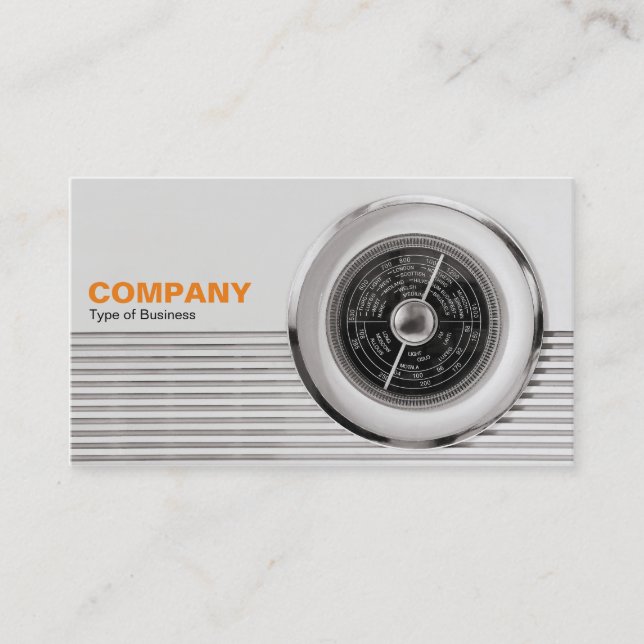 British Radio Dial - Warm Toned Black and White Visitkort (Framsida)