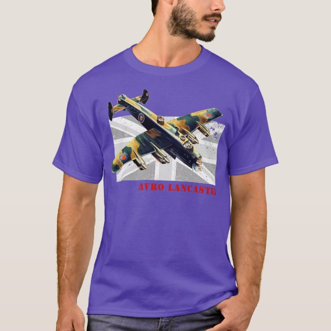 British RAF Avro Lancaster Bomber WW2 Aircraft T Shirt (Framsida)