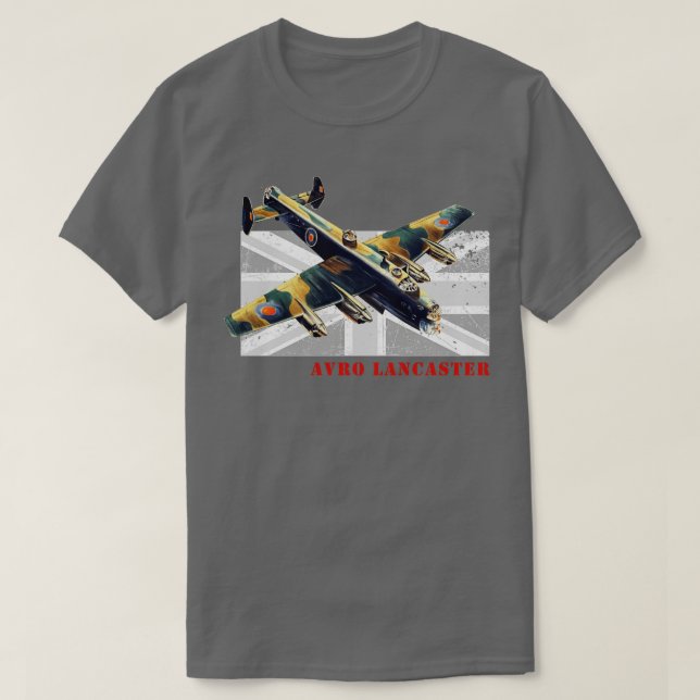 British RAF Avro Lancaster Bomber WW2 Aircraft T Shirt (Design framsida)