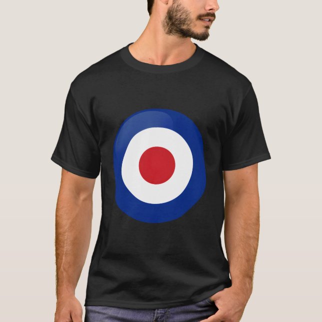 British Raf Mod Bullseye Symbol Roundel Target T Shirt (Framsida)