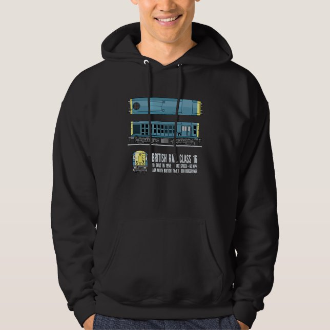 British Rail Class 16 Locomotive Train Diagram Hoodie (Framsida)