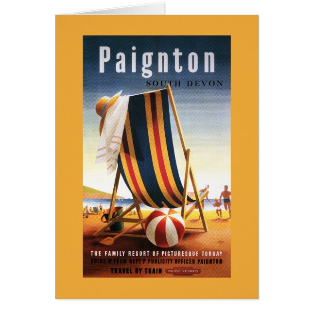 British Railways Beach Ordförande och Boll Poster Hälsningskort (Framsidan)