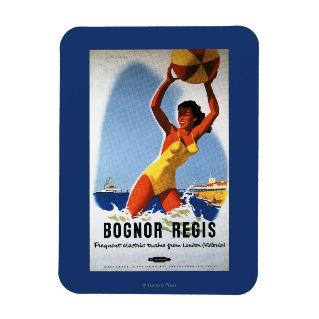 British Railways Girl and Beachball Poster Magnet (Vertikal)