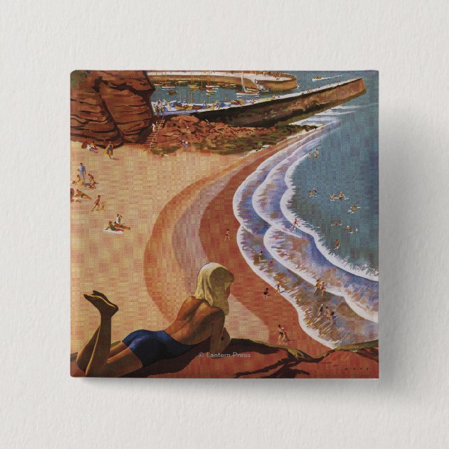 British Railways Girl Tittar över Cliff Knapp (Framsida)