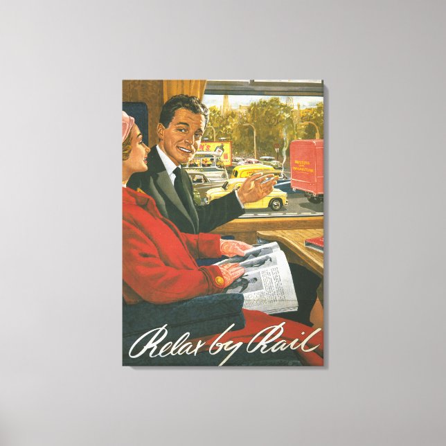 British Railways - slappna av av med järnvägen Pos Canvastryck (Framsida)