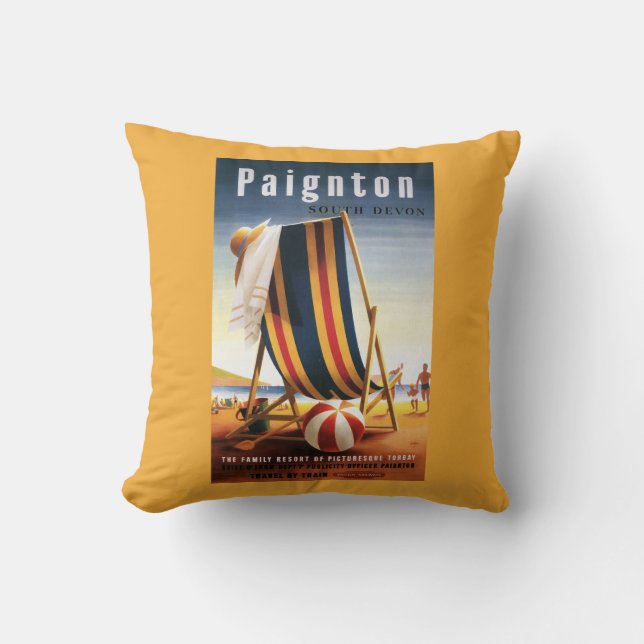 British Railways strandstol och boll-plakat Kudde (Framsida)