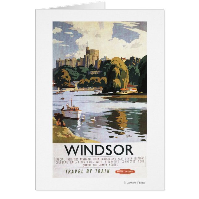 British Railways Windsor Castle Thames Poster Hälsningskort (Framsidan)