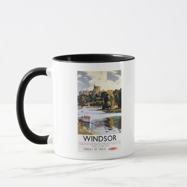 British Railways Windsor Castle Thames Poster Mugg (Vänster)