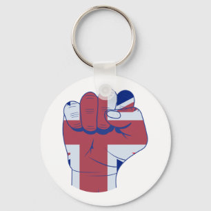 British Razed Fist Nyckelring